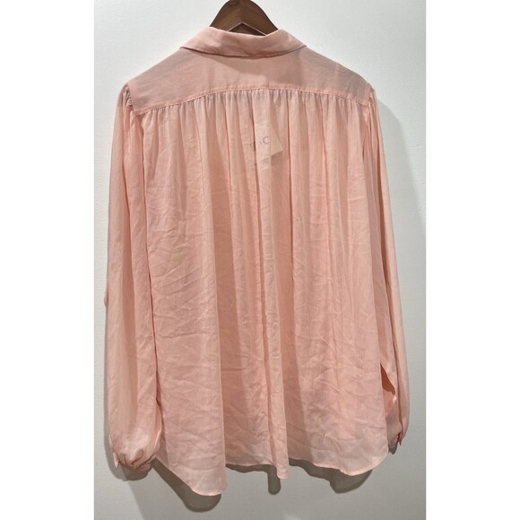 Uniqlo :C Women XL Sheer Volume Long Sleeve Blouse With Tank Top Pink NWT - Picture 6 of 10